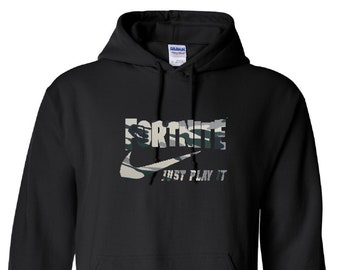 Fortnite Hoodie Etsy - fortnight just play it camo logo kids hoodie