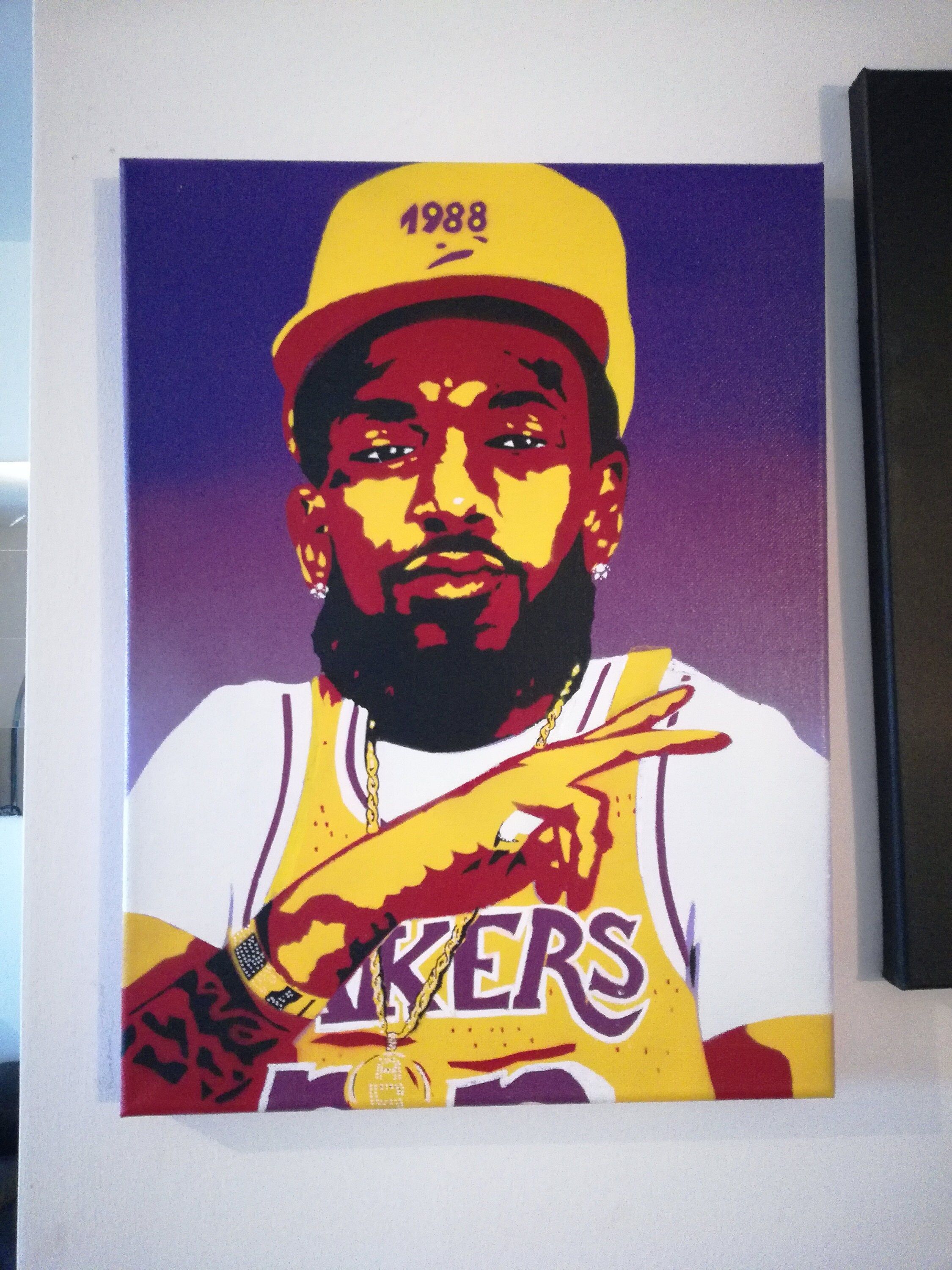 Nipsey Hussle Stencil Painting on Canvas West Coast Los Etsy Singapore