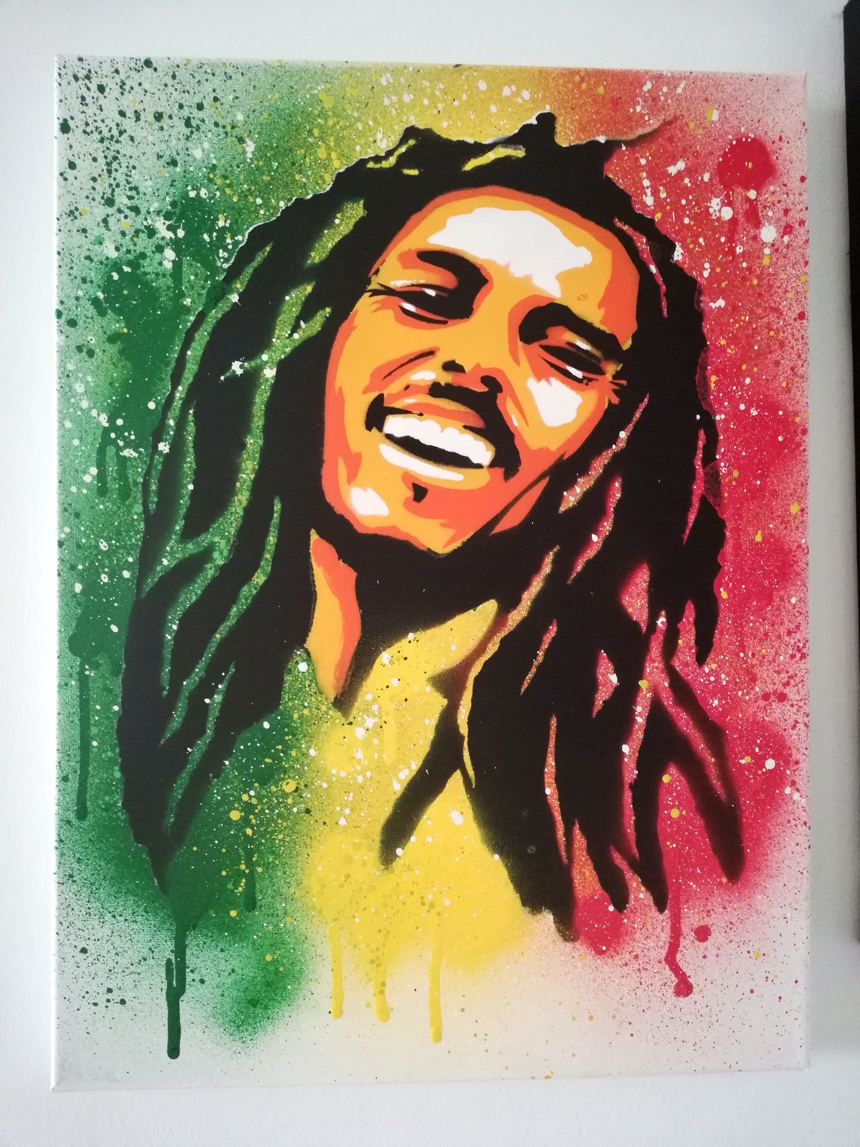 Bob Marley Stencil On Canvas Art Reggae Stencil Spray Painting | Etsy
