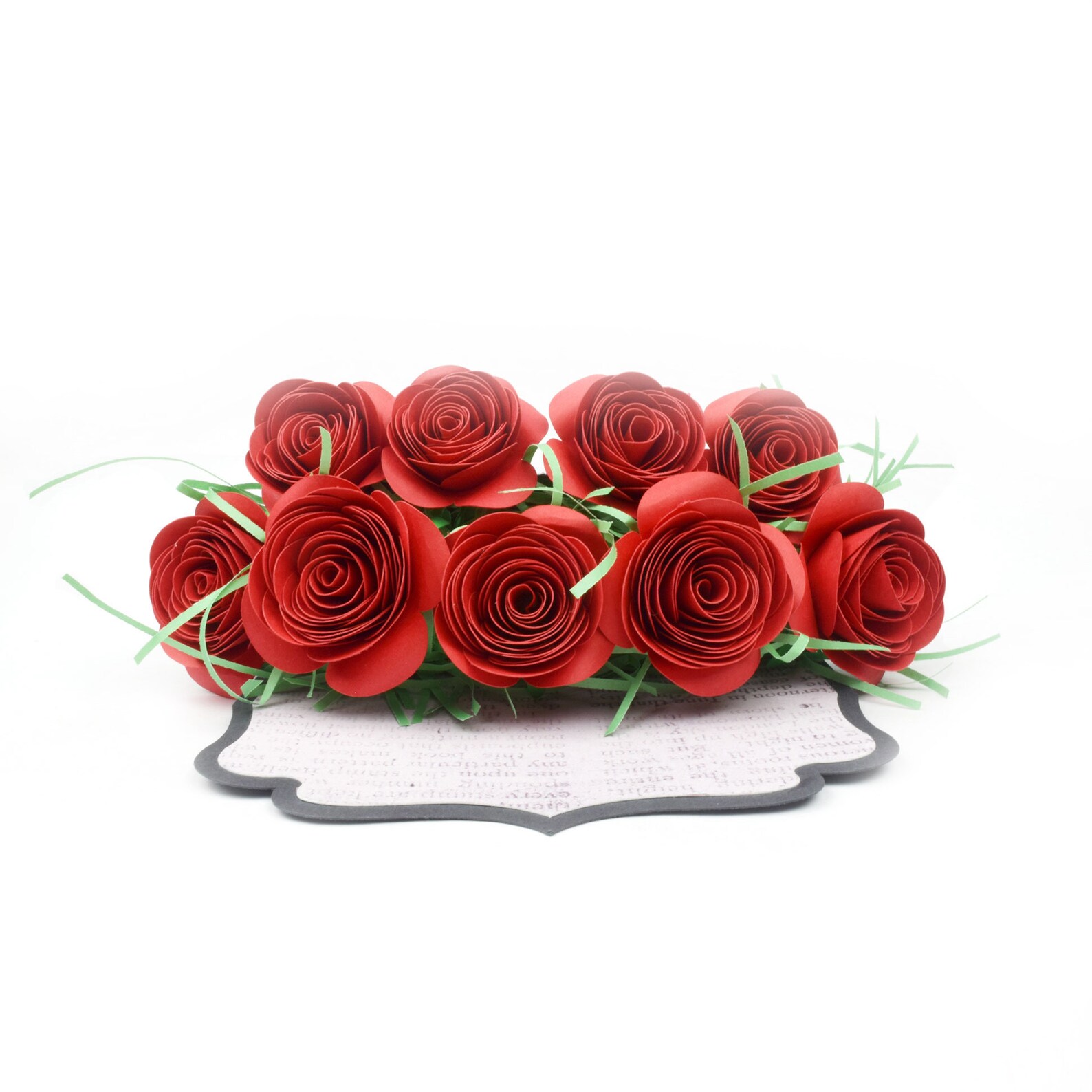 Paper Red Roses Bouquet Paper Flower Arrangement Paper Etsy