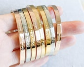 Bracelet Jonc Fine Stainless Steel 316L with Message Phrases of Inspiration Width 4 mm Several Messages of Choice Color of Choice