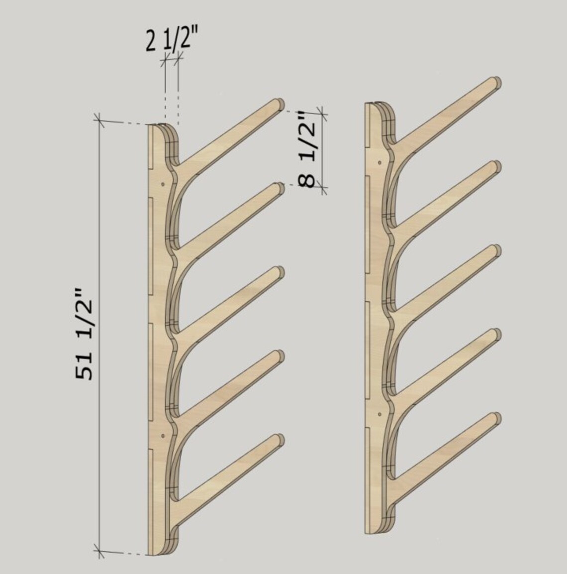 Cnc Router Cut Files Multi-board Rack CNC Router Cut-file (DWG + DXF) 3/4