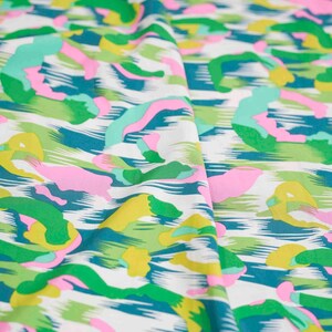 Garden Splash Abstract Rayon Challis Fabric | Summer vibes outfits | Lightweight Apparel Viscose Fabric by the Yard