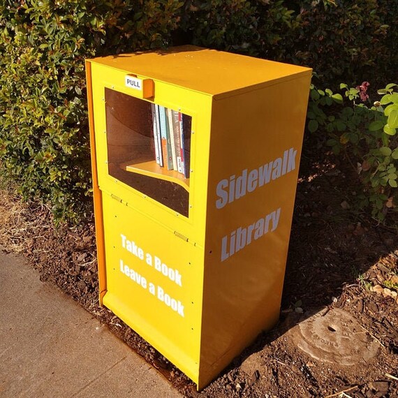 Newspaper Box Sidewalk Library Etsy