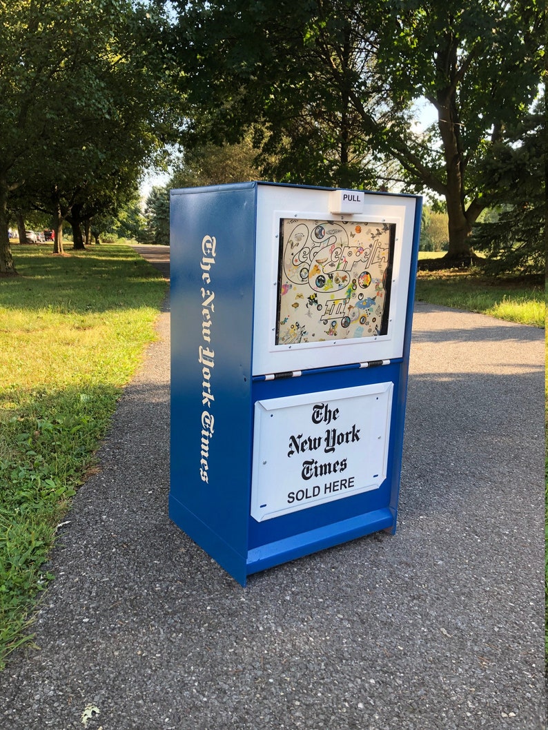 New York Times Vinyl Record Stand Newspaper Box 