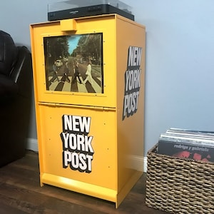 New York Post Vinyl Record Stand Newspaper Box