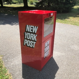 Red New York Post Newspaper Box image 3