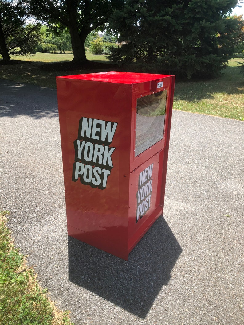 Red New York Post Newspaper Box image 3