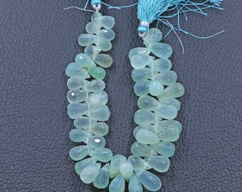 Size 18x13mm 3 Match Pair Side Drilled Aqua Blue Chalcedony Teardrops