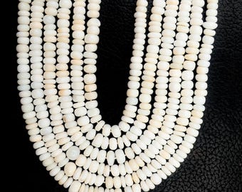 Natural White Opal Beads 4–5mm Smooth Rondelle Beads 16 Inch Jewelry Strand