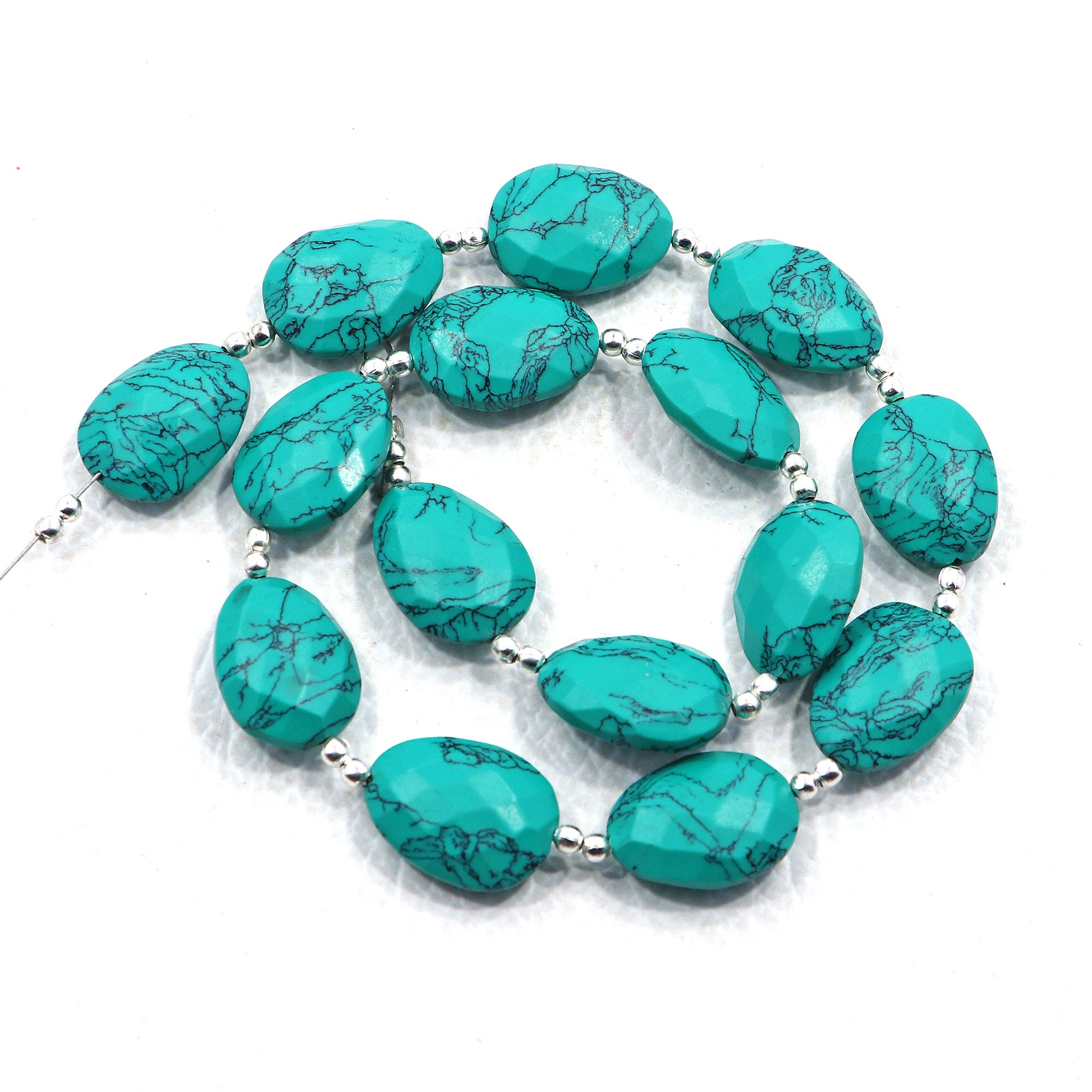 10 Pieces Turquoise Gemstone Beads Size 15X11 MM Egg Shape Etsy UK