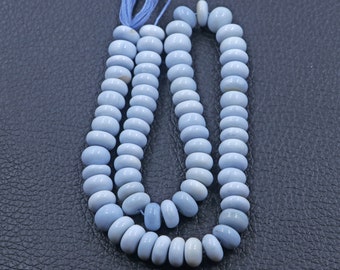 Blue Opal Rondelle Beads: 13-inch Strand, Handmade Gemstone Beads