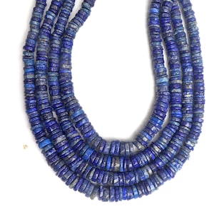 Lapis Lazuli Beads, Natural Lapis Lazuli Gemstone Beads, 8 Inch Strand 5-8 MM Beads, Faceted Wheel Shape, Wholesale Beads, Jewelry Beads