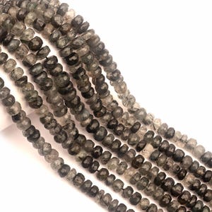Black Rutile Beads | Black Rutile Gemstone | Faceted Rondelle Shape | 13 Inch Strand 7-8 MM Beads | Natural Black Rutile | Handmade Beads