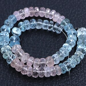 AA Aquamarine Beads | Multi Aquamarine Gemstone | 8 Inch Strand 5 MM Beads | Faceted Rondelle Beads | Drilled Beads | Multi Aquamarine Beads