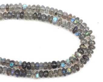 Cuentas de labradorita gris, gemas sueltas lisas de 4 mm, hebra de 8/16 de pulgada.