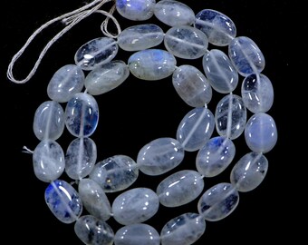 AAA Moonstone Oval Gemstone Beads, 9-11MM Natural Crystal Strand