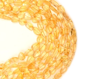 AAA Citrine Gemstone Beads: Natural Smooth Nuggets, 13 Inch Strand