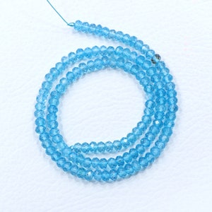 AAA Blautopas Perlen, Natürliche Blautopas Edelstein Perlen, 13-Zoll-Strang 4 MM Perlen, Blautopas Facettierte Rondelle Form Perlen, Schmuckherstellung