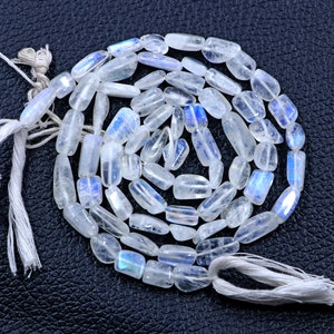 AAA Rainbow Moonstone Beads , Natural Rainbow Moonstone Beads, Smooth Nugget Shape Beads, 12 Inch Strand 6X7-6X14 MM Beads, Gemstone Beads