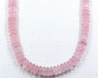 Facettierte Rosenquarz Perlen: 8 mm Rondelle Strang