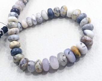 Natural Dendrite Opal Beads Rondelle Shape 7-11MM Smooth Polished Gemstone Strand 8 Inch .