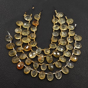 Citrin Edelstein Perlen, ovale Form Perlen, gebohrte Perlen, Citrin Stein Perlen, Briolette Perlen, Citrin perlen, facettierte Perlen