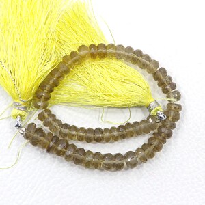 8 inch Lemon Quartz gemstone beads, Rondelle shape, Size 6-7 MM, beads drilled, beads Lemon Quartz strand, Faceted Lemon Quartz beads