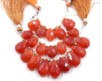 Roter Onyx Birnen Perlen, facettierter Edelstein Strang, elegantes Schmuckdesign und Perlenzubehör