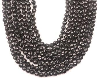 Natural Black Spinel Round Beads-4mm 6mm 8mm 10mm 15.5 Strand
