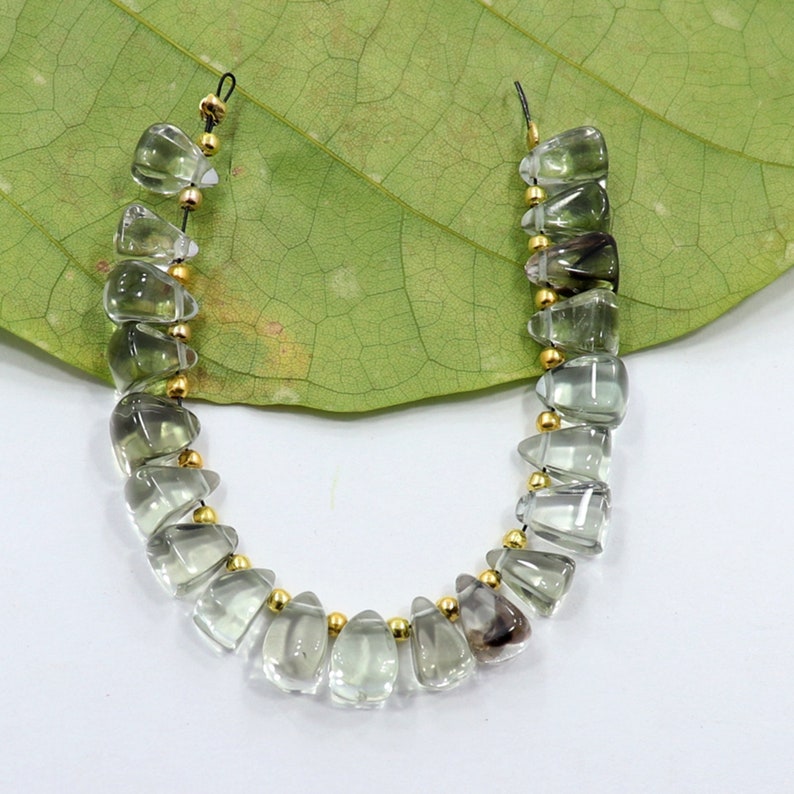 20 Pieces Natural green amethyst gemstone beads fancy shape beads faceted beads drilled amethyst stone beads size 6X8 MM