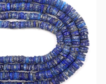 Perle En Lapis Lazuli Facettée - Rondelle 13x10mm - Perçage 5mm - Parfaite Pour La Création De Bijoux