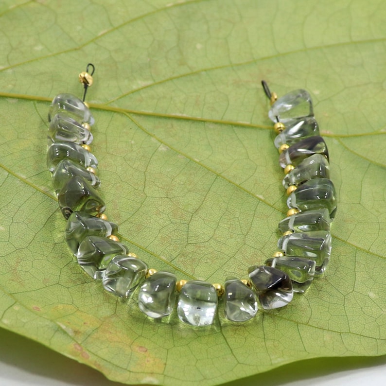 20 Pieces Natural green amethyst gemstone beads fancy shape beads faceted beads drilled amethyst stone beads size 6X8 MM
