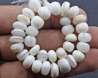 White Opal Rondelle Beads, 8 Inch Strand, Handmade Jewelry Making.