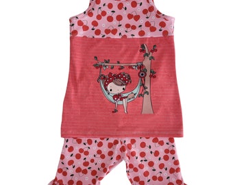 Girls set 2 pcs summer "cherry girl" size 134