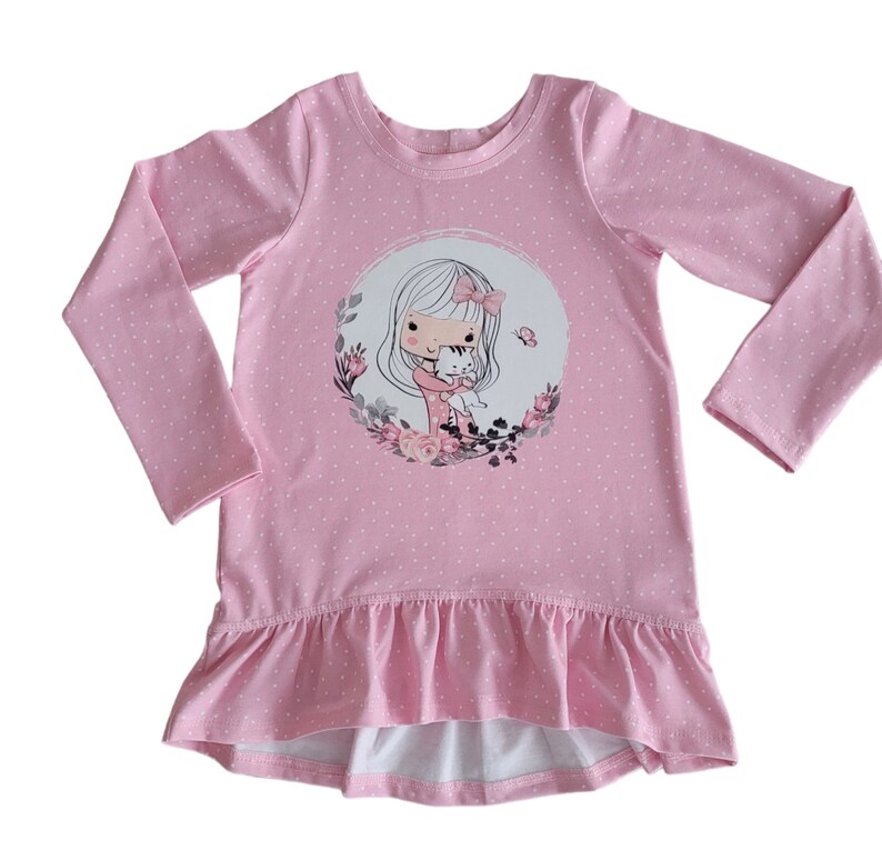 Girls' tunic cat girl size. 128 image 1