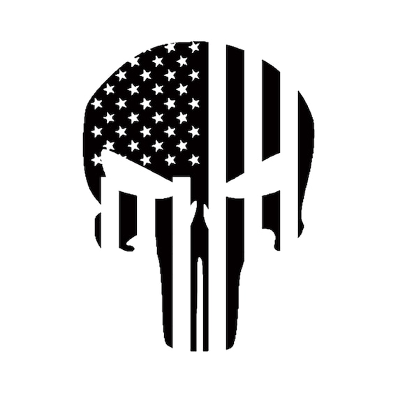 American Flag Punisher Decal Etsy