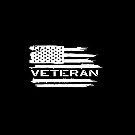 Download Veteran Distressed Flag Decal Etsy