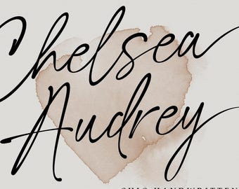 Chelsea Audrey - Elegant Wedding Calligraphy Script Font for Invitations, Logos, Branding, and Quotes