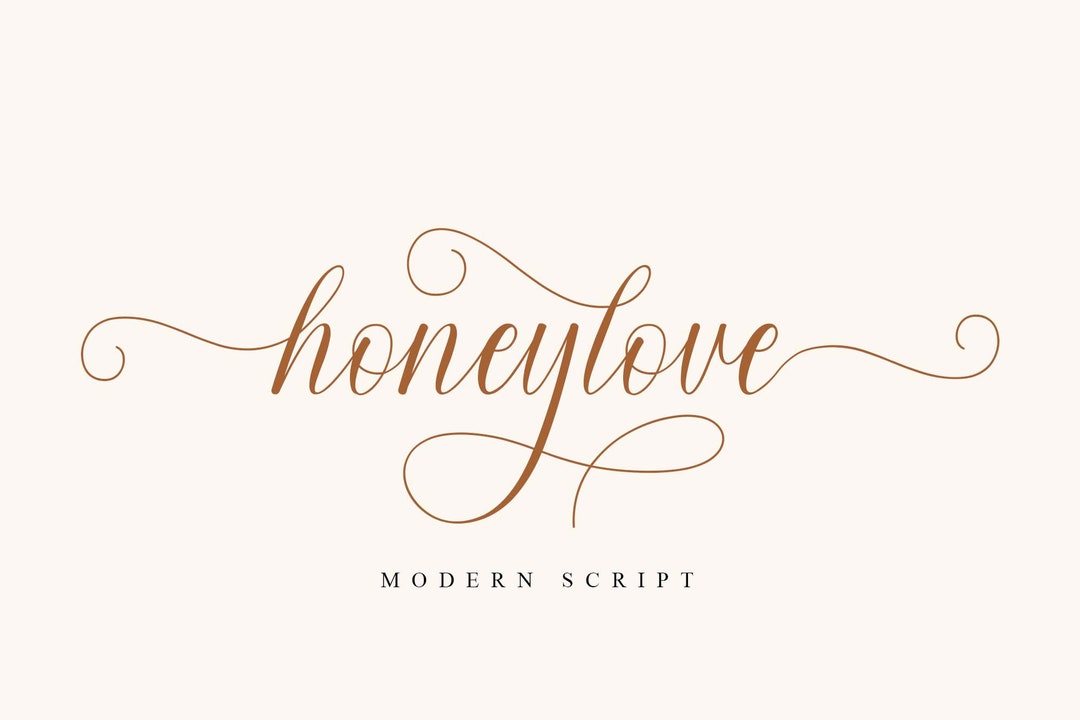 Honeylove Romantic Font Cute Font Wedding Font Wedding Etsy