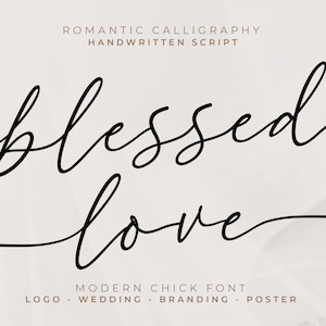 Gesegnete Liebe - Hochzeit Schrift, schöne Schrift, süße Schrift, Branding Schrift, moderne Kalligraphie, Corjl Schrift, Cricut Schrift, Canva Schrift