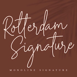 Rotterdam Signature Font, Fuente manuscrita, Fuente Cricut, Fuente del logotipo, Fuente de regalo, Fuente de marca, Fuente de invitación, Fuente de moda, Fuente monolínea