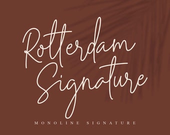 Rotterdam Signature Font, Handwritten Font, Cricut Font, Logo Font, Gift Font, Branding Font, Invitation Font, Fashion Font, monoline font