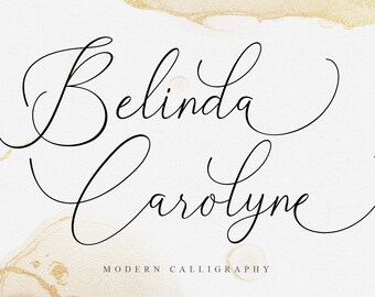 Belinda Carolyne Calligraphy Font: Romantic Wedding Font