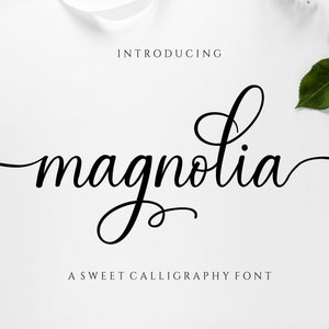 Magnolia Script, Digital font, Font download, Calligraphy font,Swirly Font, Feminine font, Cricut,Script Font, Wedding font, Modern font