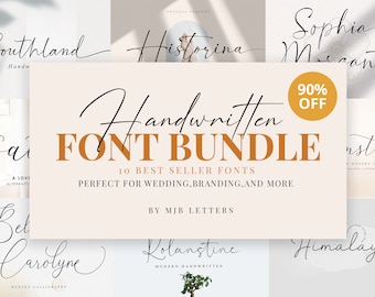 Handwritten Font Bundle, Best Font Collection, Digital Font, Procreate Font, Canva Font, Branding Font, Farmhouse Font