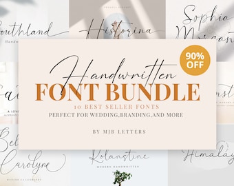 Handwritten Font Bundle, Best Font Collection, Digital Font, Procreate Font, Canva Font, Branding Font, Farmhouse Font