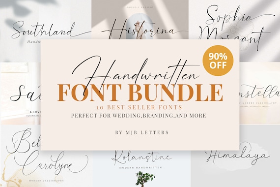 Handwritten Font Bundle Best Font Collection Digital Font - Etsy