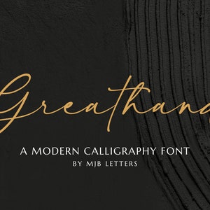 Greathand - Calligraphy Font, Modern Script, Handwritten Font, Wedding Font, Feminine Font, Cute Font, Digital Font, Font Download