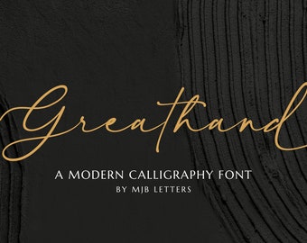 Greathand - police de calligraphie, script moderne, police manuscrite, police de mariage, police féminine, jolie police, police numérique, téléchargement de polices